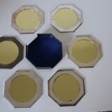 6 metal coasters and art deco mirror