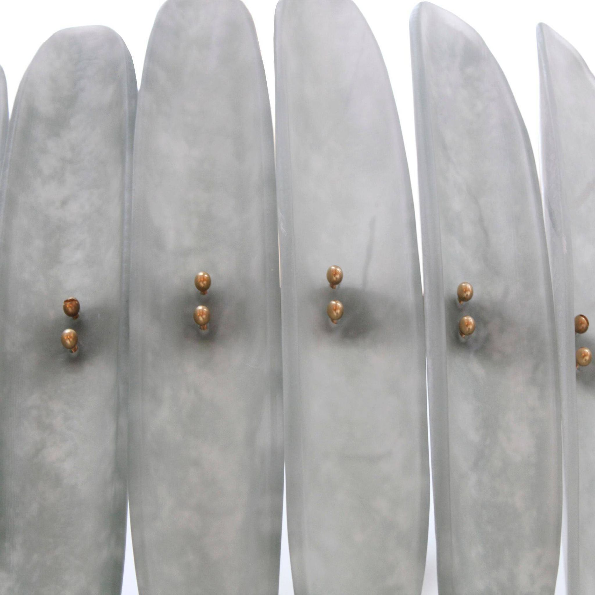 Modern Brass and Murano Glass Chandelier, Mid-Century Style, Italy