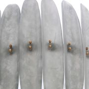 Modern Brass and Murano Glass Chandelier, Mid-Century Style, Italy