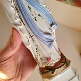 Religious Statuette of the Virgin Mary in Biscuit Porcelain