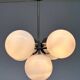 Pair of space age chrome & milk glass Sputniks - Czechoslovakia / 1970s