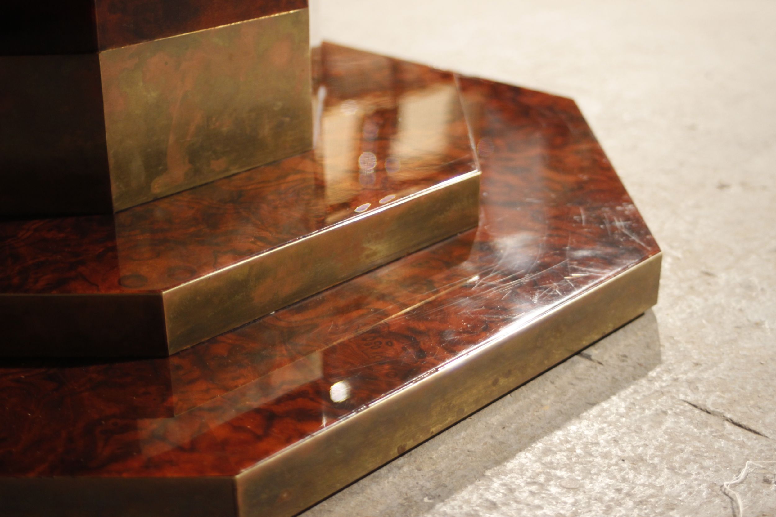 Elm broussin dining room table by Jean Claude Mahey for Maison Romeo, 70s