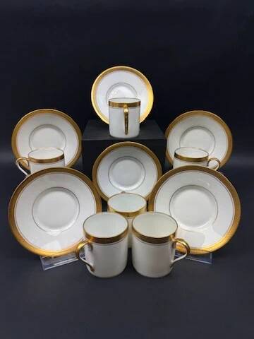 Limoges Coffee Service, Old Royal Factory, Gold Inlay