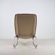 Fauteuil lounge Space Age en cuir avec base chromée, années 1970