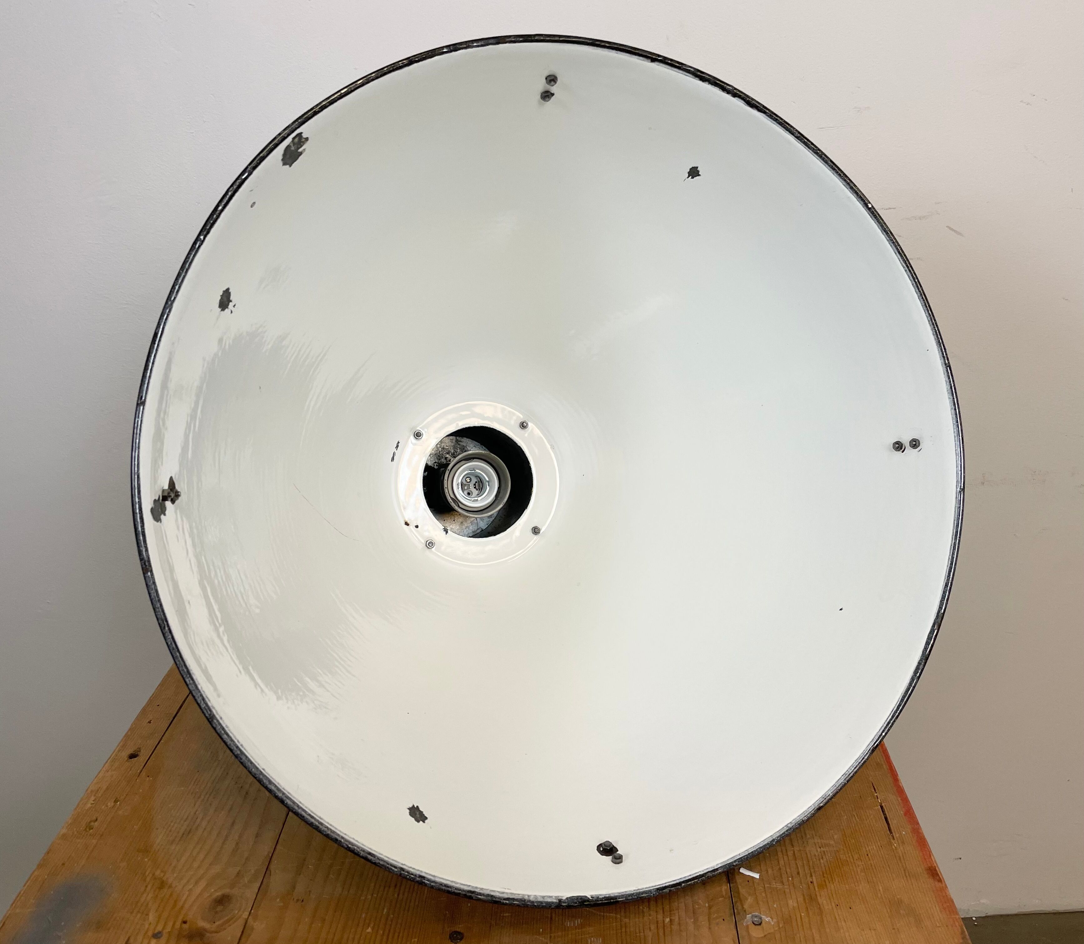 Large Industrial Enamel Factory Pendant Lamp from Elektrosvit, 1960s