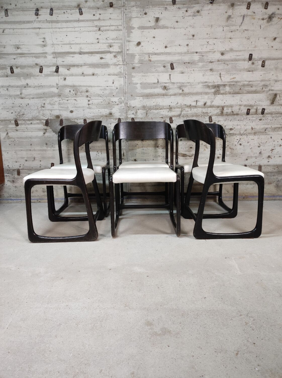 Lot de 6 chaises Baumann traineau