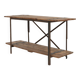 Table d'appoint industrielle avec structure en métal et plateau en bois et plateforme amovible, Belgique, 1920