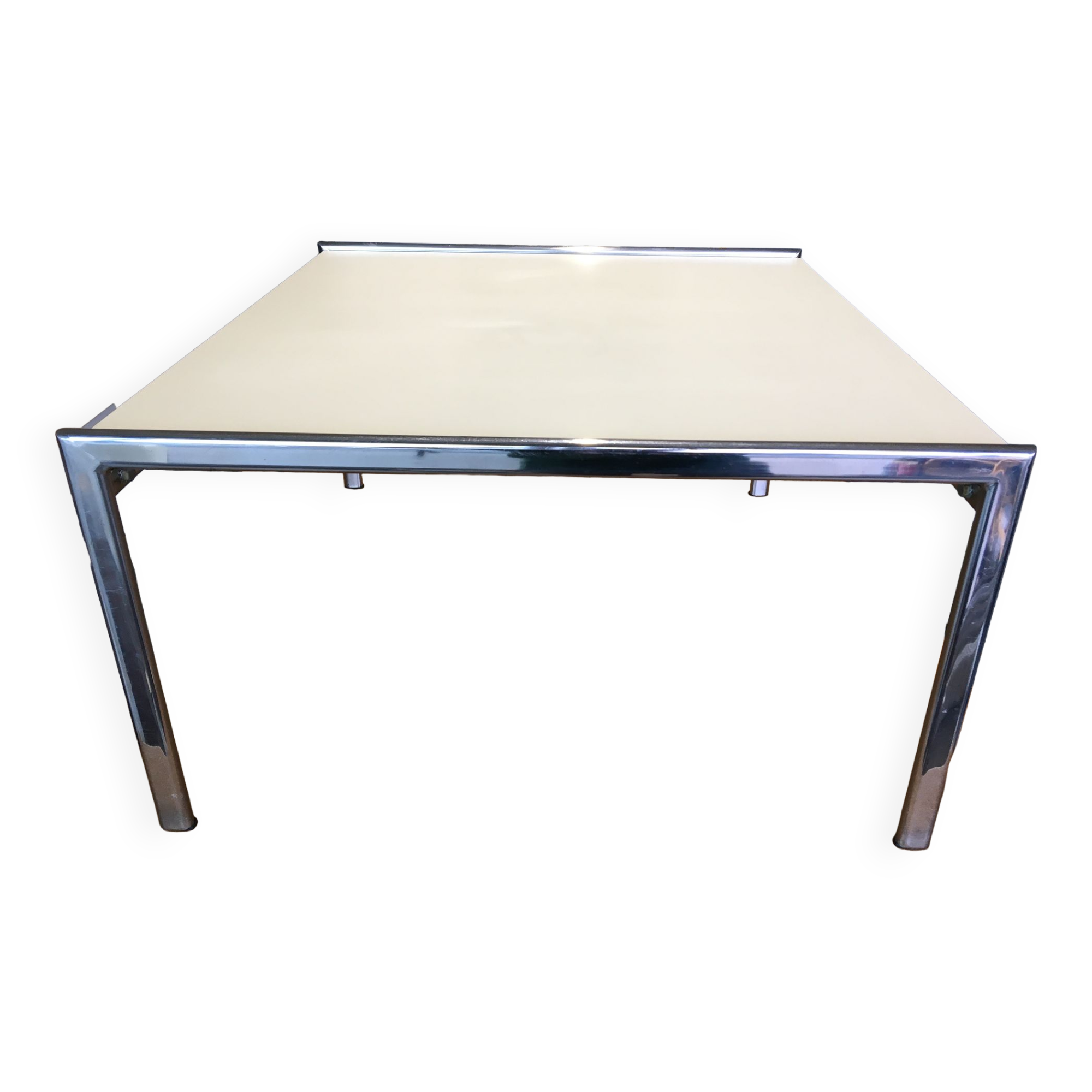 Vintage 80s chrome coffee table