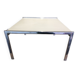 Vintage 80s chrome coffee table