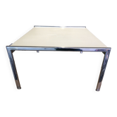 Table basse vintage années 80, chromée