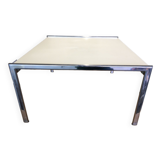 Vintage 80s coffee table, chrome