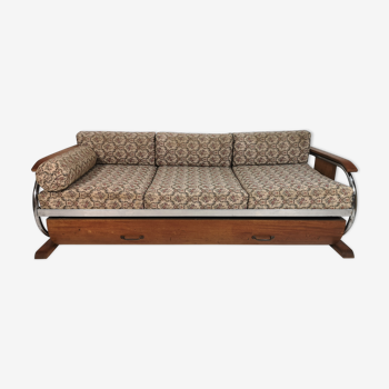 Sofa de Robert Slezak pour Hynek Gottwald art déco Czech chrome années 1930