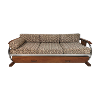 Sofa de Robert Slezak pour Hynek Gottwald art déco Czech chrome années 1930