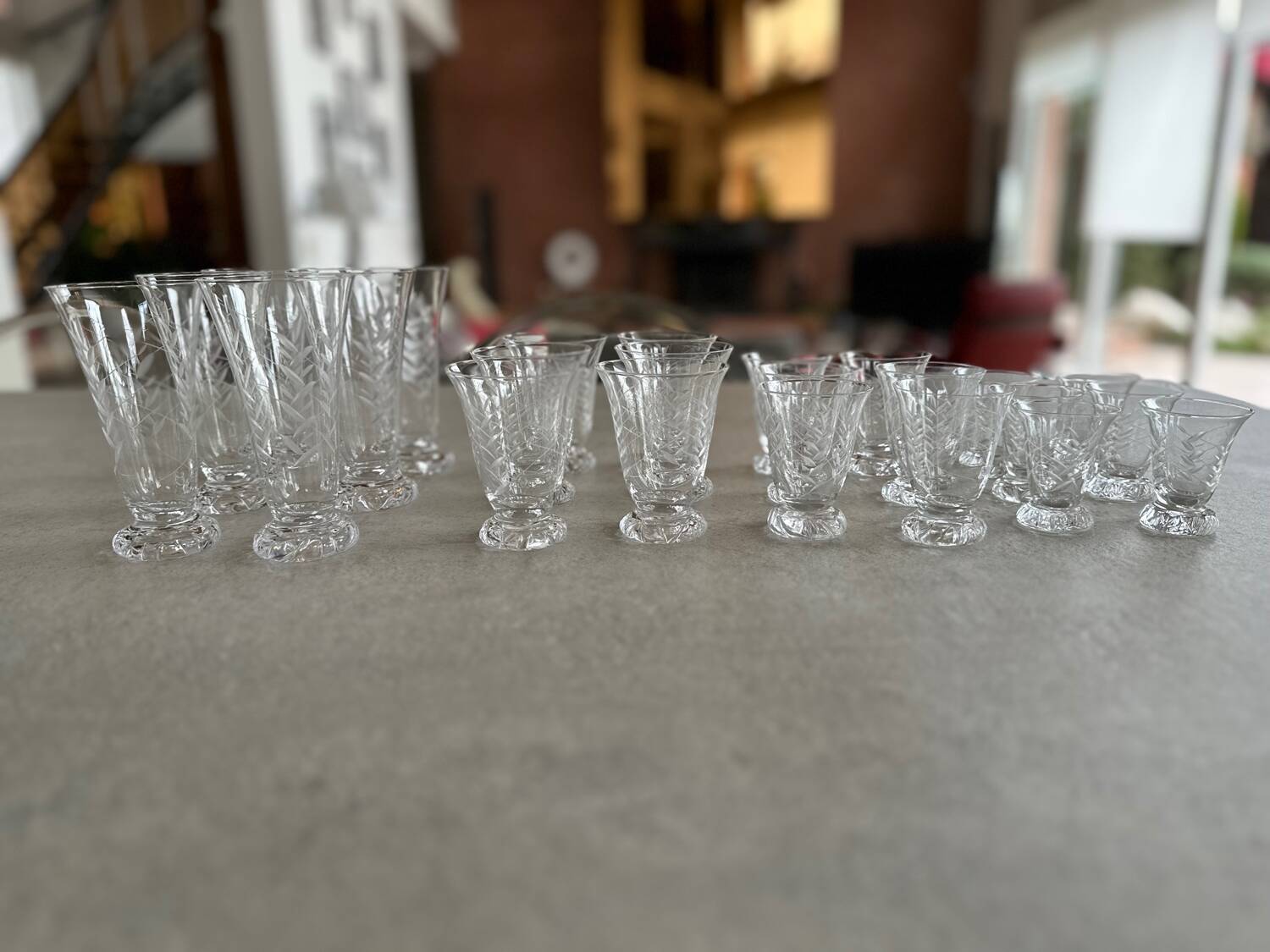 Daum kim épis crystal glass service from the 50s