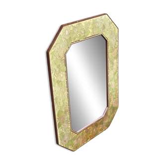 Vintage octagonal mirror from the 80s, 70x50cm.
