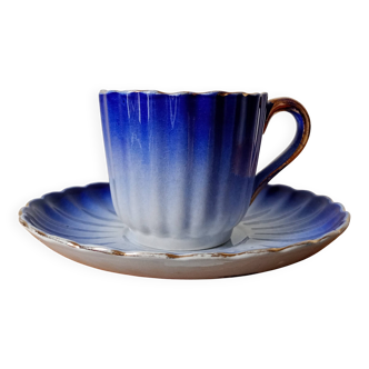 Digoin Sarreguemines blue cup