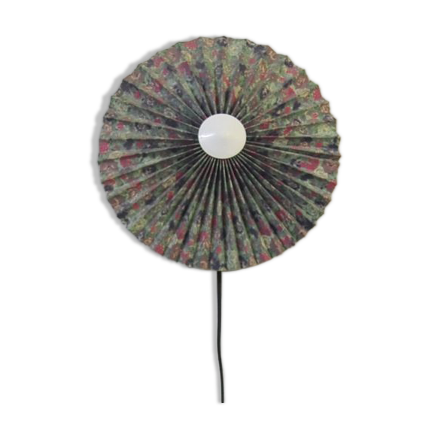 Vintage wall lamp in pleated fabric