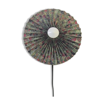 Vintage wall lamp in pleated fabric