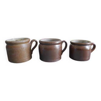 Lot anciens pots grès déco rustique old french stoneware pots