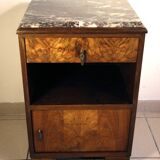 Art Deco walnut bedside table