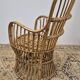 Fauteuil en Rotin Bambou vintage 1950s design -H85cm