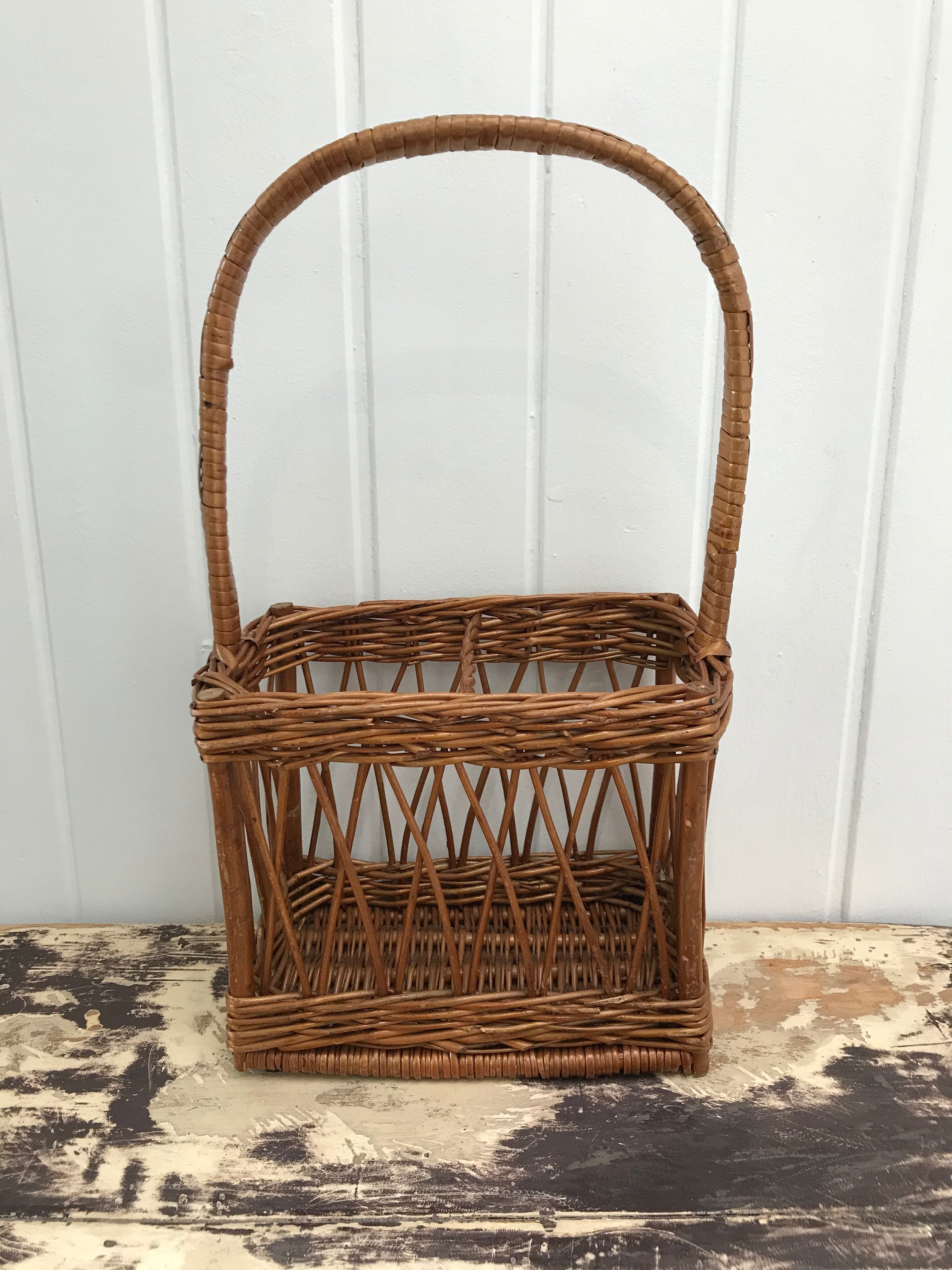 wicker bottle carrier
