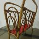 Porte revues en rotin et formica
