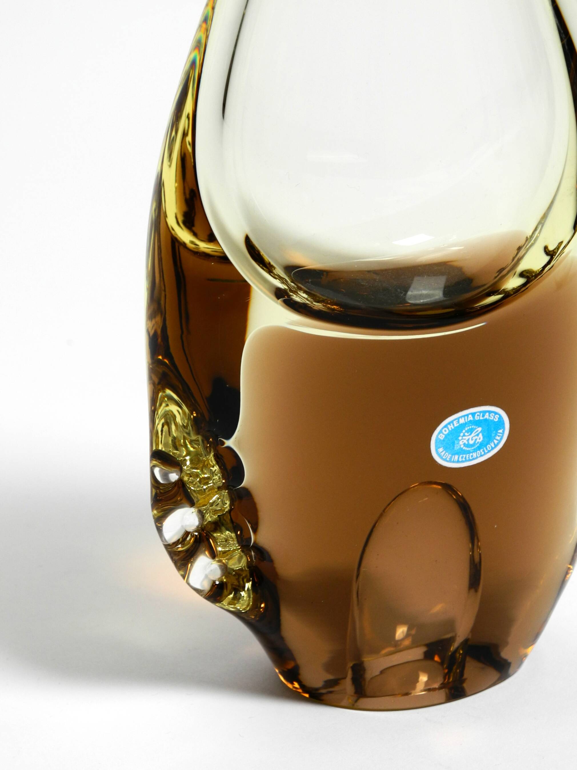 Deux vases en cristal des années 1960 par Miroslav Klinger pour Bohemia Glass.