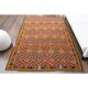 1970s vintage Turkish Oushak handmade wool cotton orange area rug 177x256