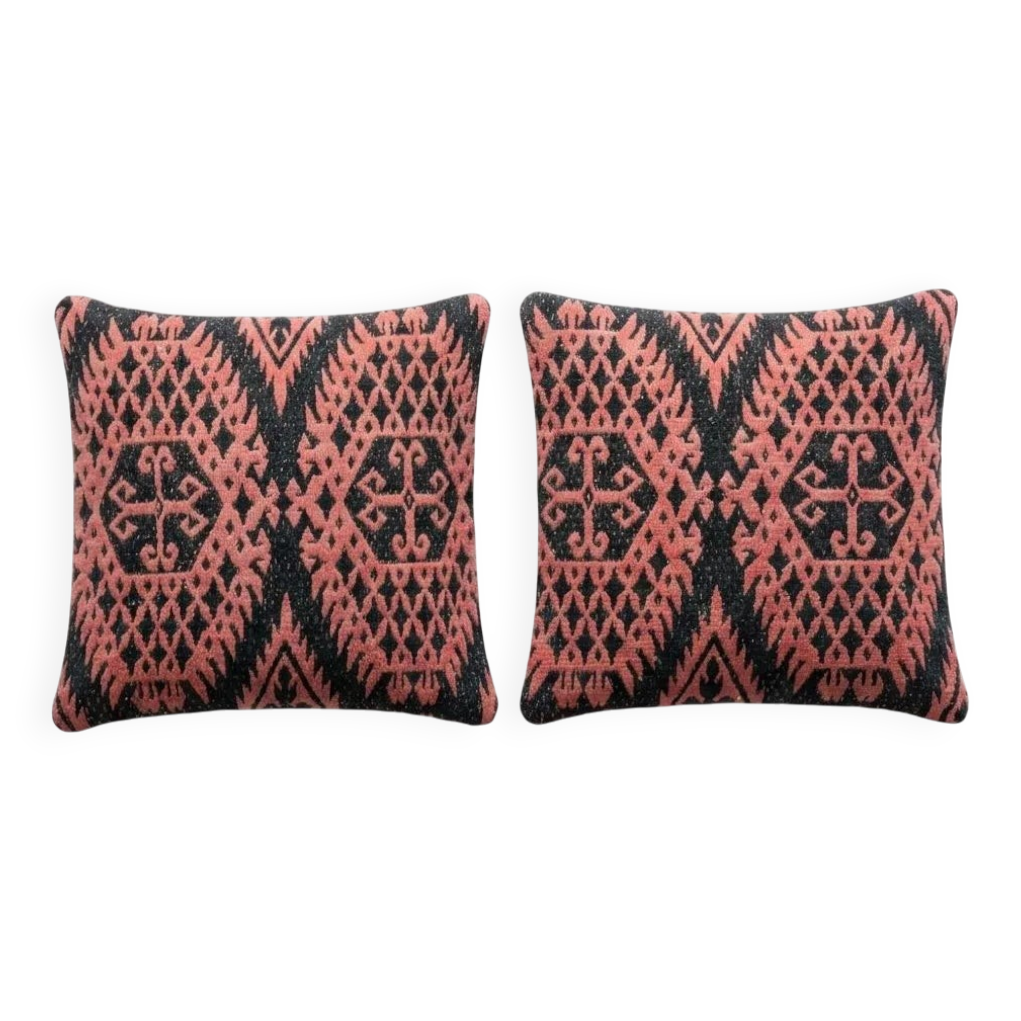 Set of 2 vintage kilim cushion covers 38x41 cm