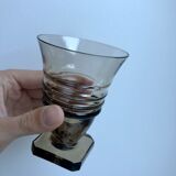 Set of 7 glasses in art deco smoked glass 30s