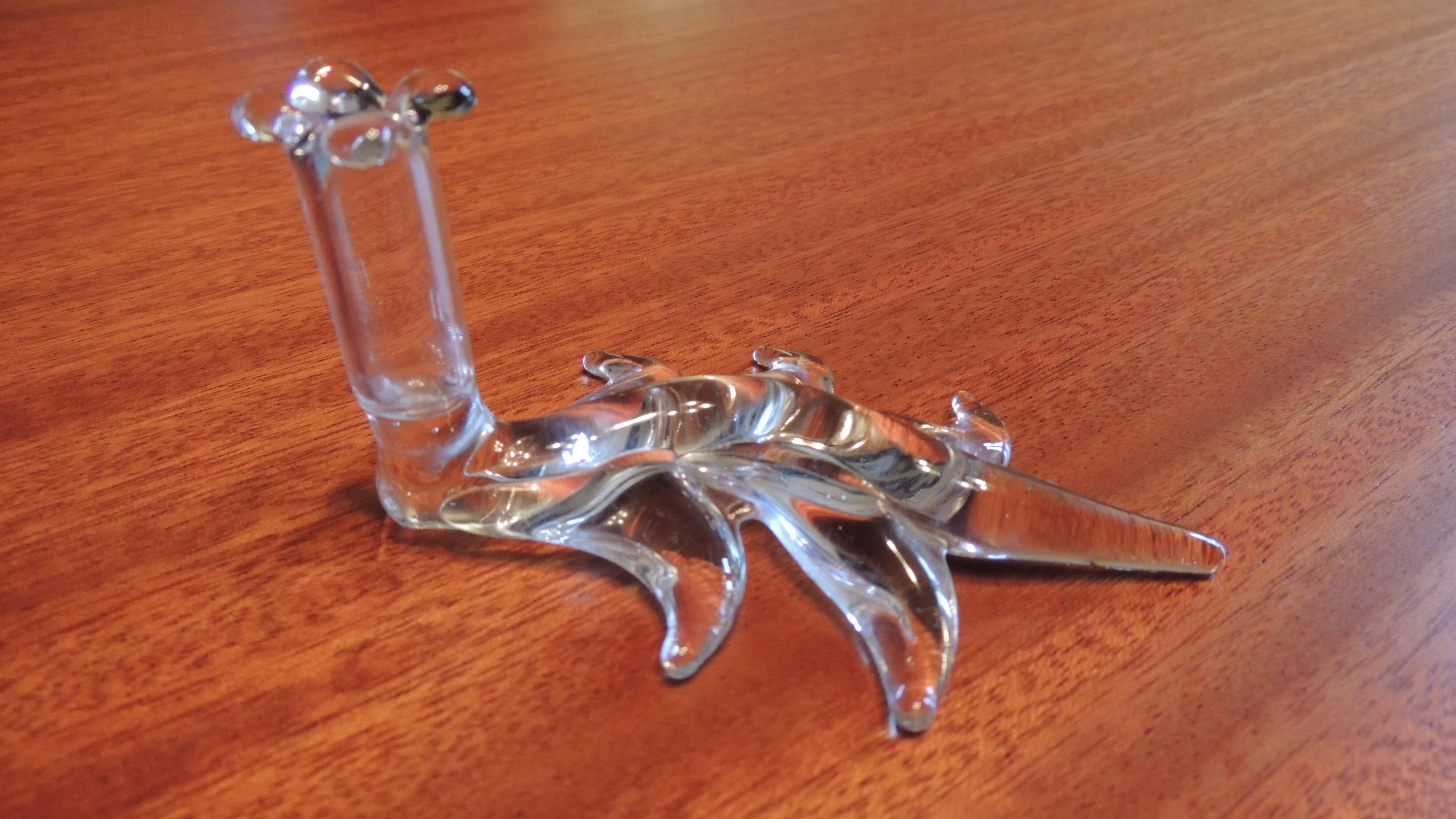 Glass table runner by A. Vialas – Vintage crystal centerpiece