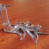 Glass table runner by A. Vialas – Vintage crystal centerpiece