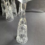 Champagne flutes, cut crystal, bohemian