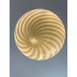 Contemporary Italian Green and White Oval Pendant in Murano Glass