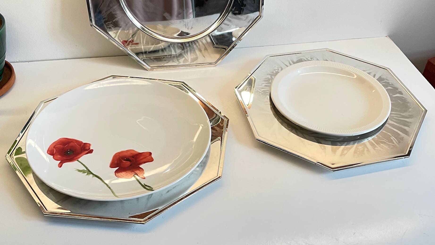 6 Vintage Silver-Plated Metal Plates and Dishes