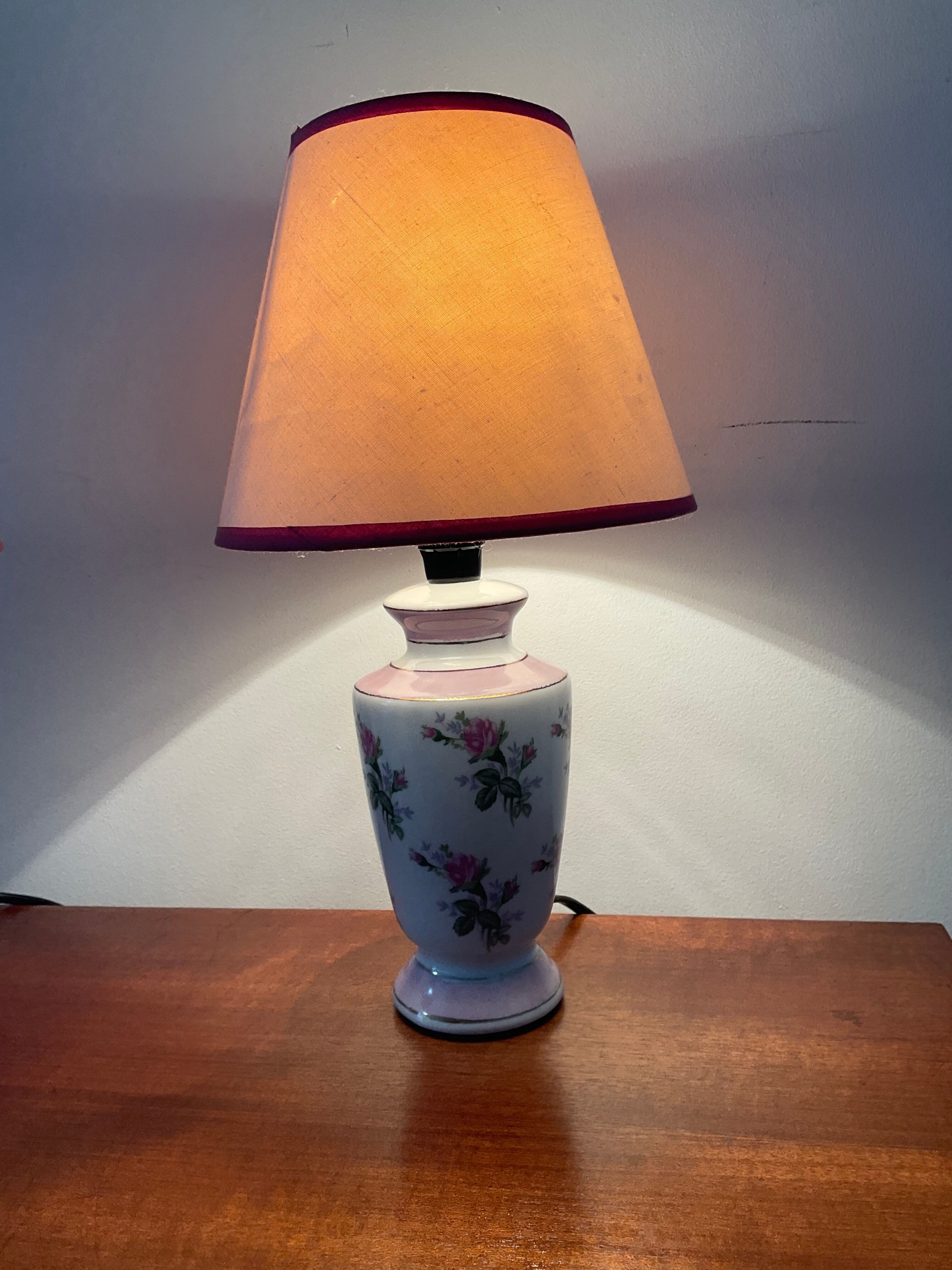 Pair of vintage 70s porcelain lamps