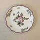 Antique plate in earthenware – handmade Strasbourg decoration – festooned edge