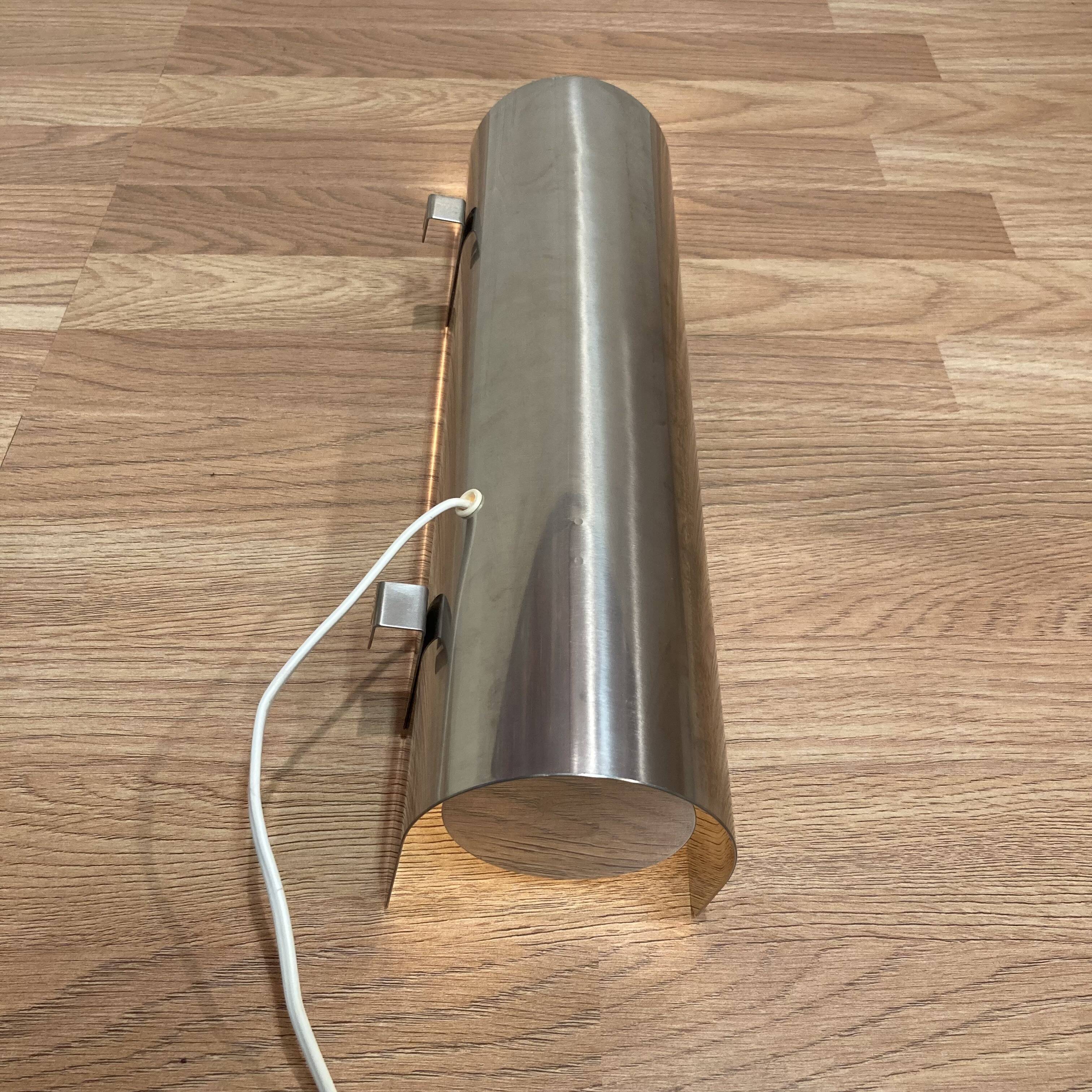 Large steel wall lamp Scandinavian design 1970.