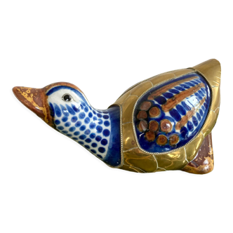 Brass duck and ceramic