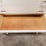 Scandinavian dresser 1960 3 drawers madeover brass bakelite