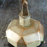 Art deco pendant lamp, frosted glass globe, skyscraper, building