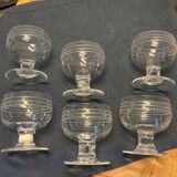 Engraved aperitif glasses with square foot