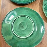 6 Gien slip dessert plates with leaf decoration
