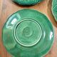 6 Gien slip dessert plates with leaf decoration