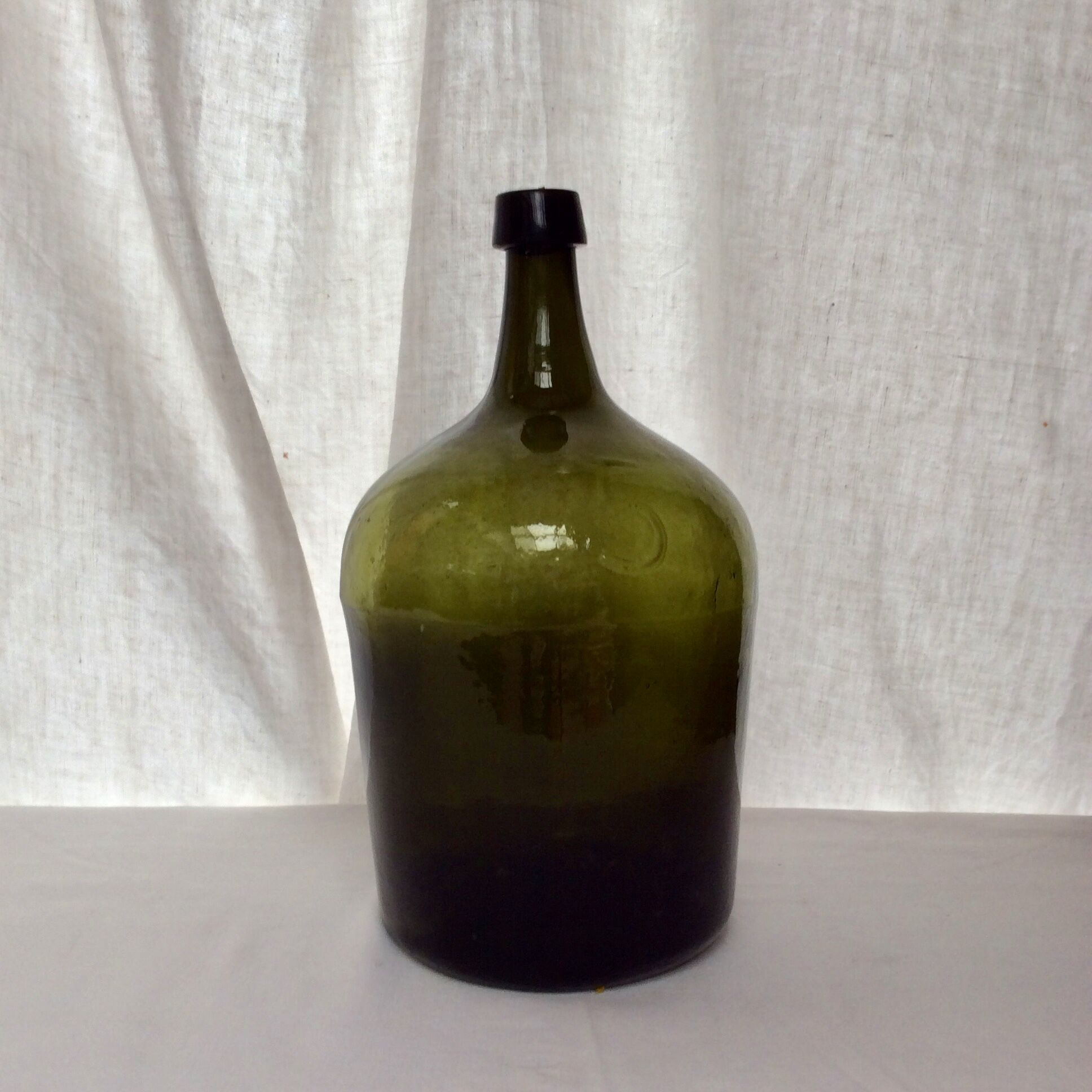 Glass bottle dark green color 5 liters