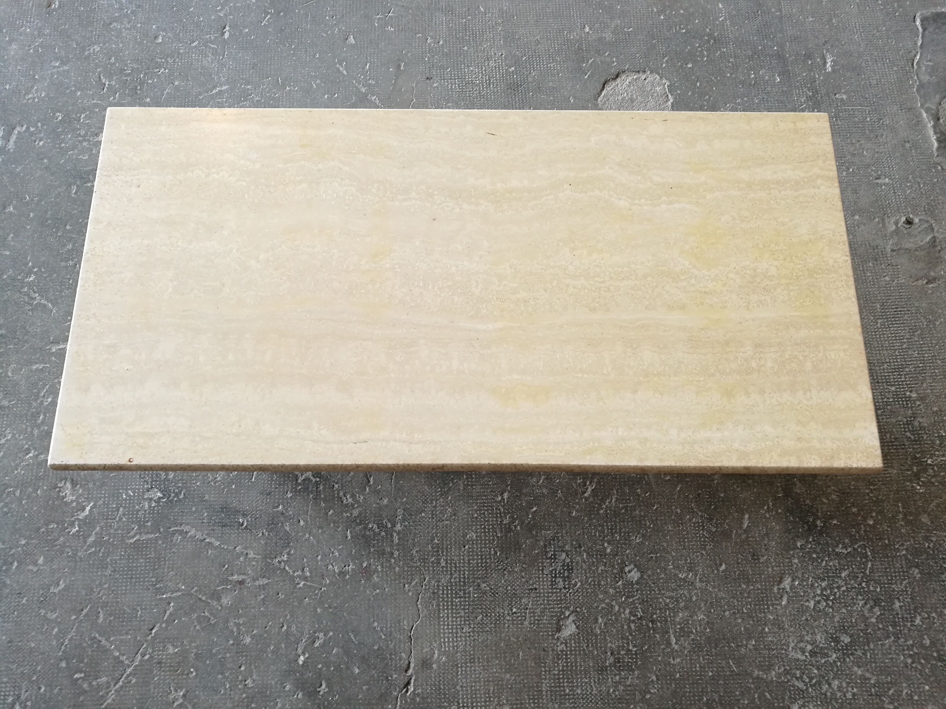 Rectangular travertine coffee table