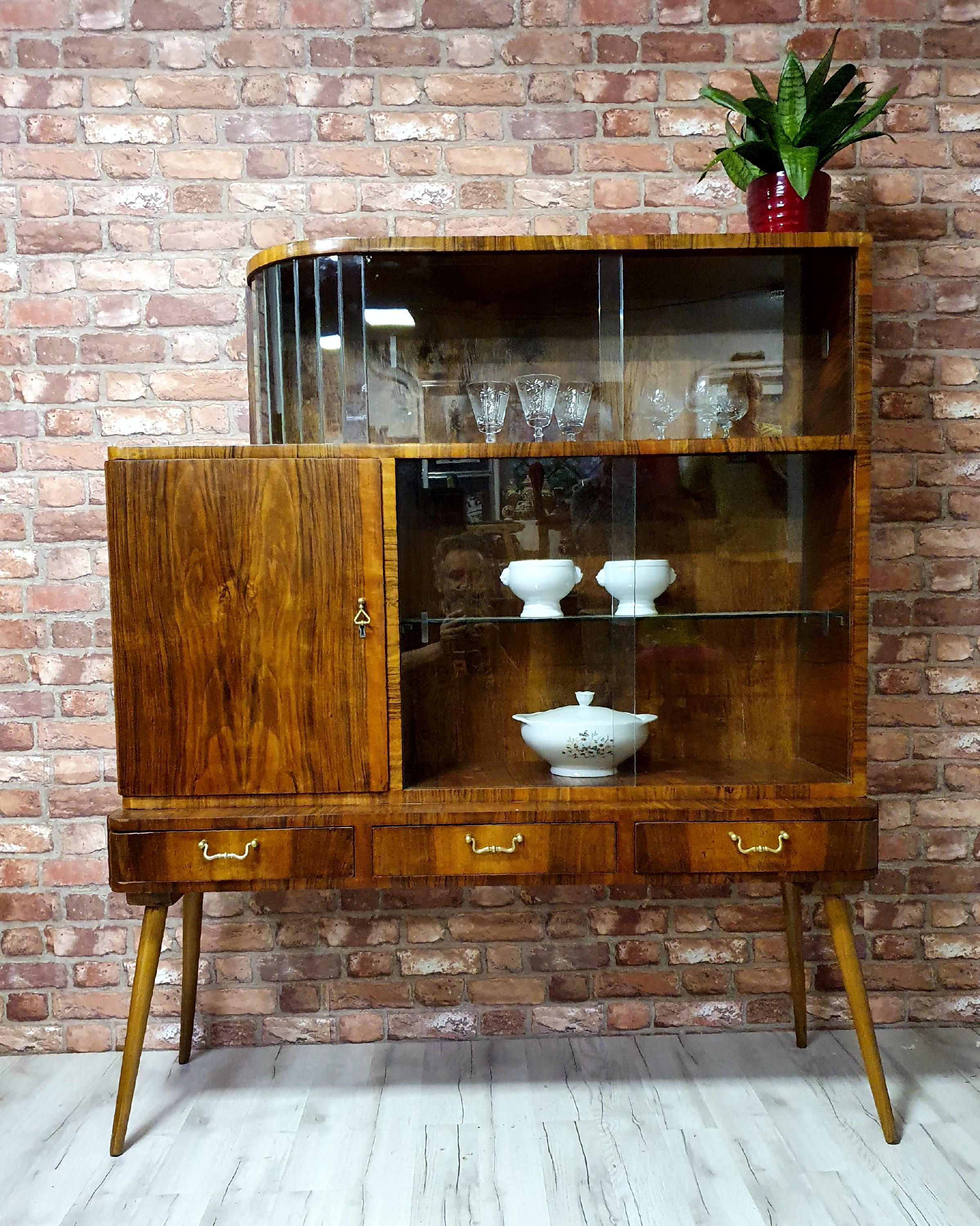 Unique art deco cabinet with drawers. Poland 1950s