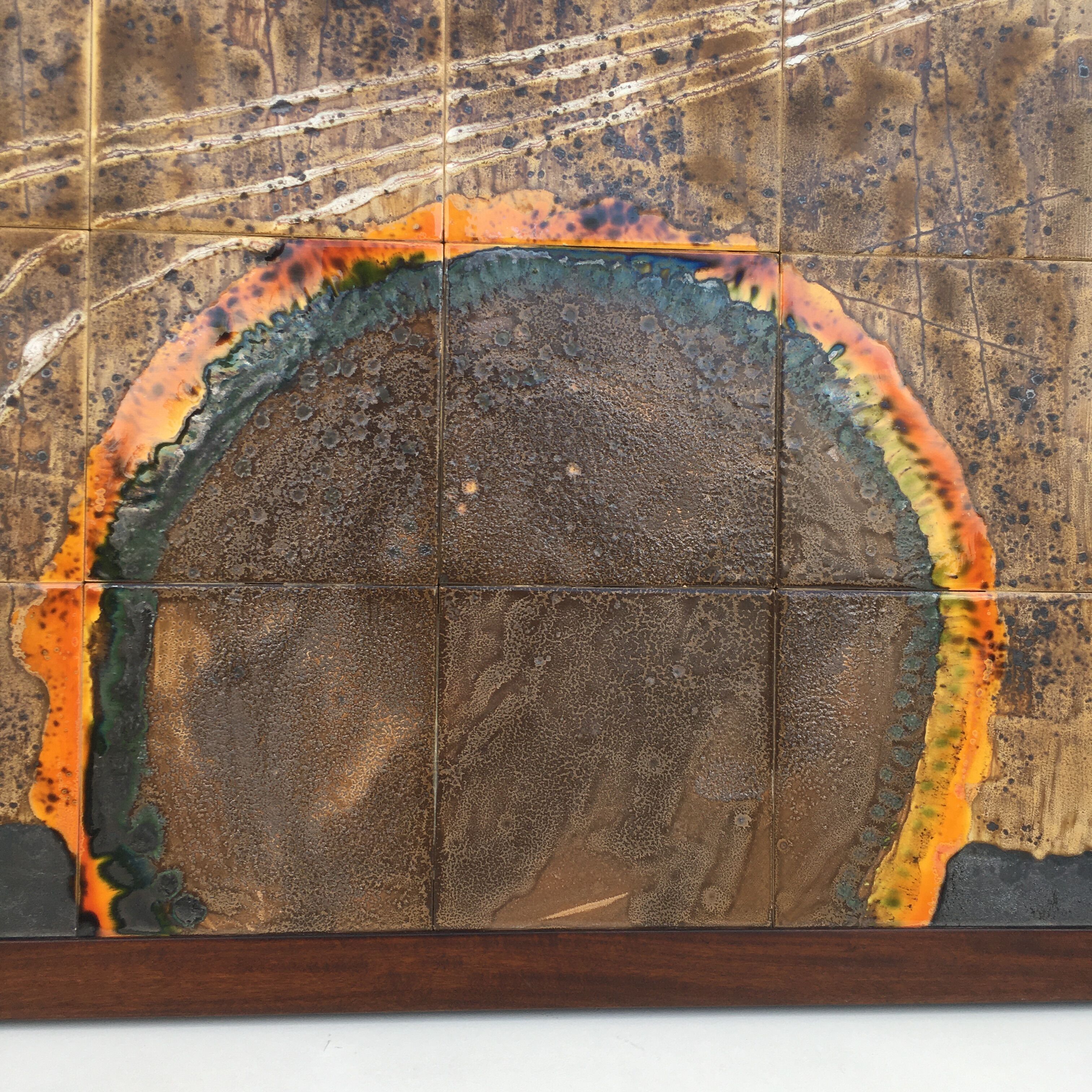 wall ceramic with wooden frame