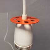 Beautiful older PH 4/3 hanging lamp, in white, with original orange suspension.